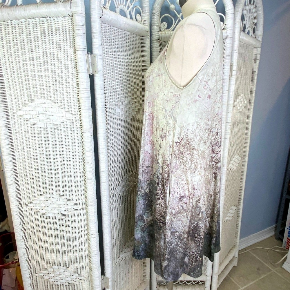 Suki + Solaine Abstract Ombre Swing Midi Dress Made in USA Artistic Minimalist L - Picture 11 of 12